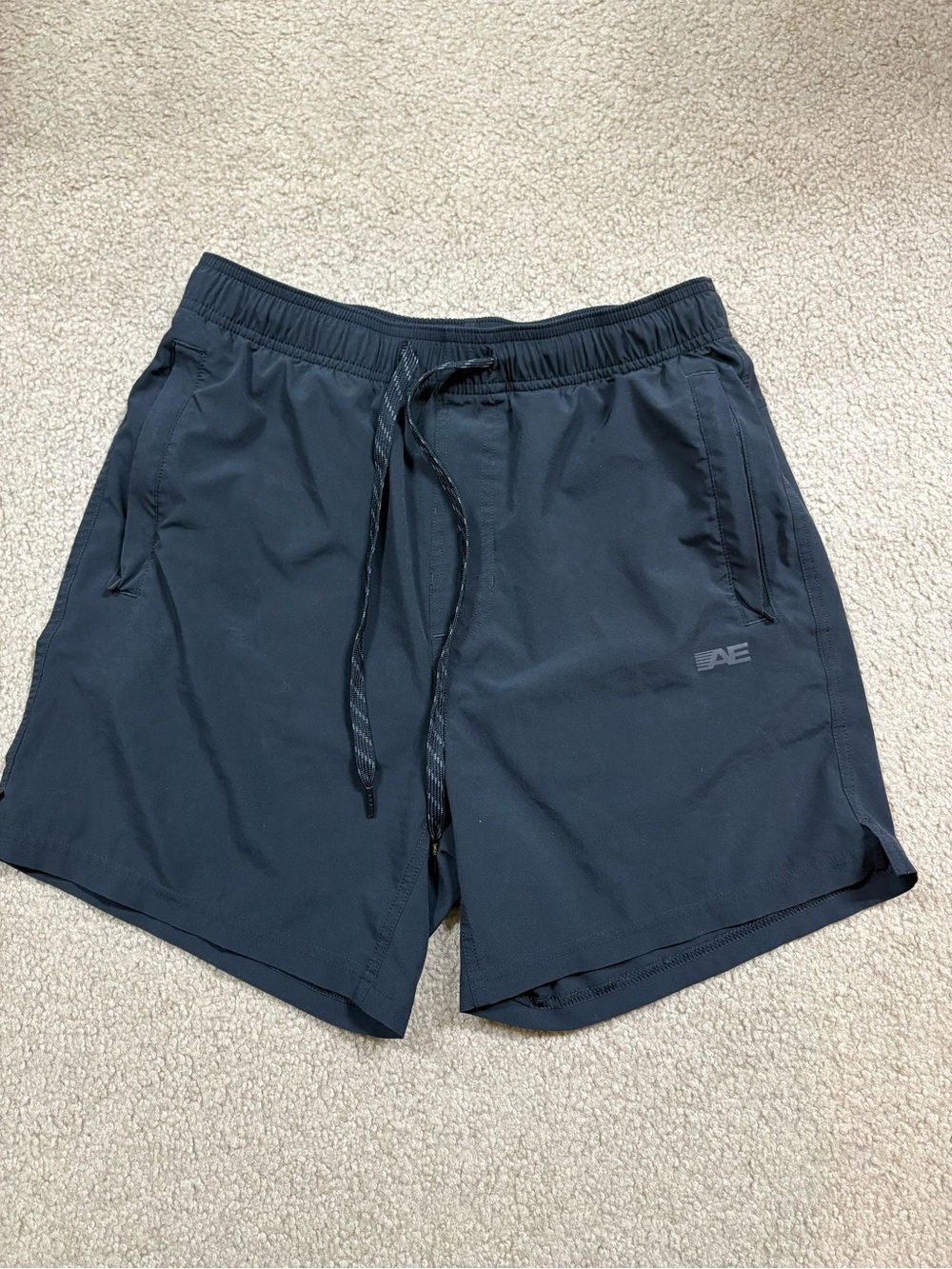 American Eagle Outfitters Men's Dark Navy Athletic Drawstring Shorts